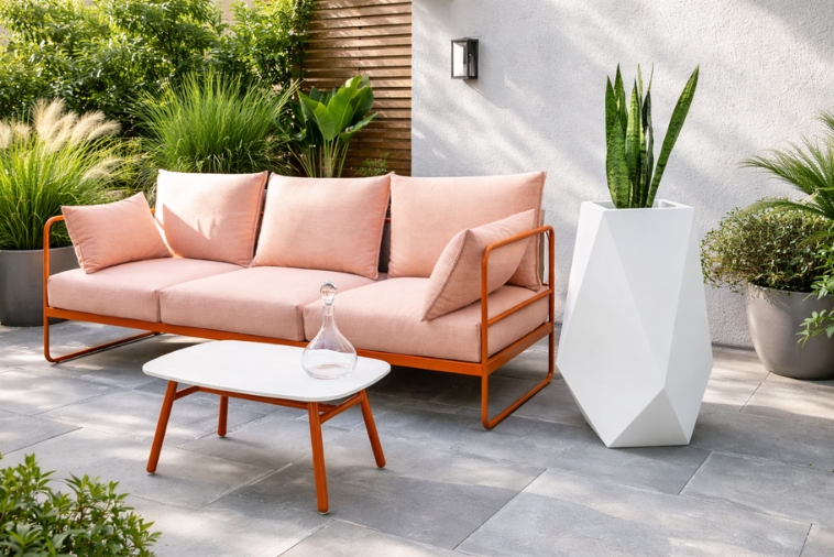 Nowoczesna wysoka donica biała Volcano